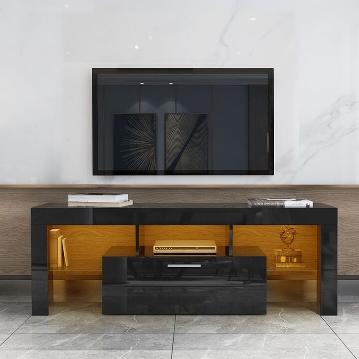 Hivvago Modern TV Console Storage Media TV Organizing Cabinet Worktop