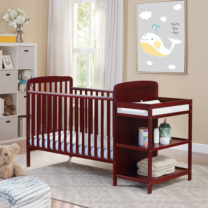 Suite Bebe Ramsey 3-in-1 Crib and Changer Combo Cherry