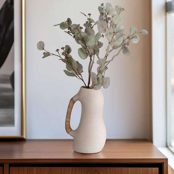 13" Ivory Ceramic Vase