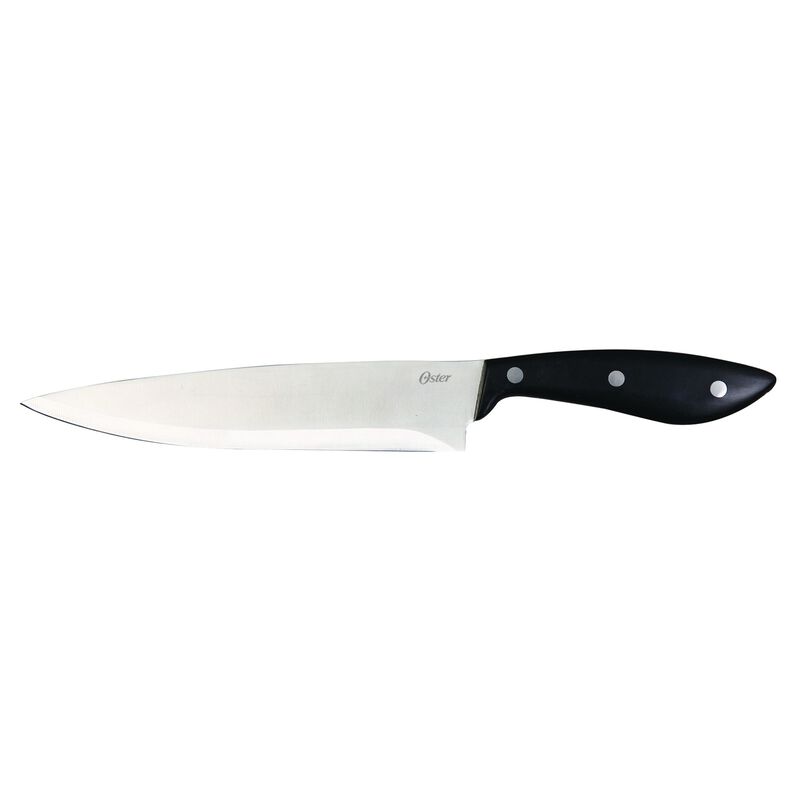 Oster Huxford 14 Piece Stainless Steel Cutlery Set with Black Handles and Wooden Block