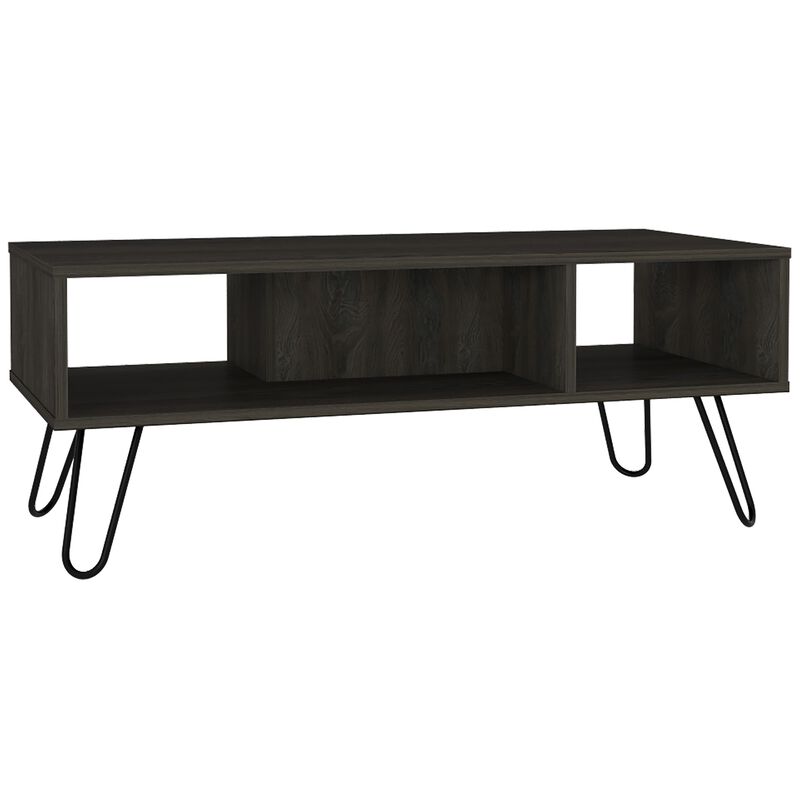 DEPOT E-SHOP Vassel Coffee Table, Four Legs, Two Shelves, White
