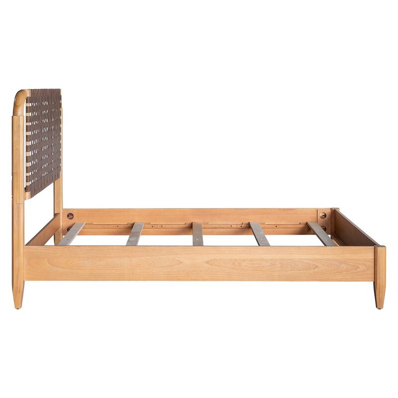 Gracie Mills Edmundo Woven Faux Leather Bed