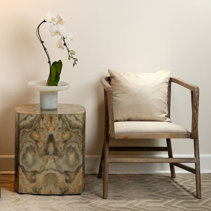 Ink Blot Faux Marble Side Table