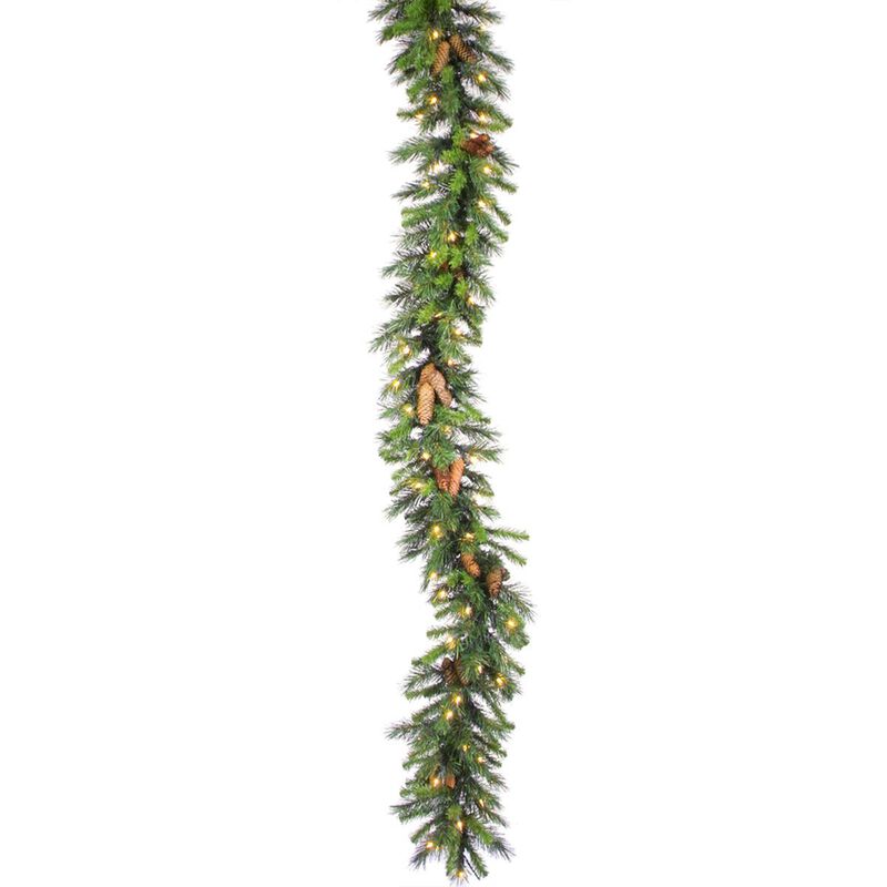 Vickerman  Cheyenne Garland with Warm White LED Lights, 9 ft. x 16 in.