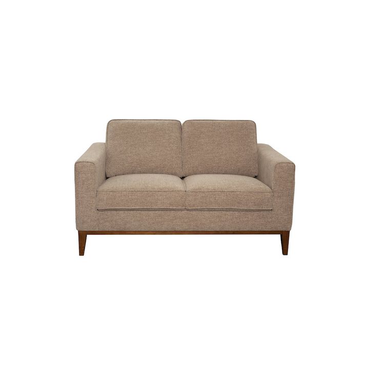 Porter Designs Annie Wood Trim Loveseat, Cream
