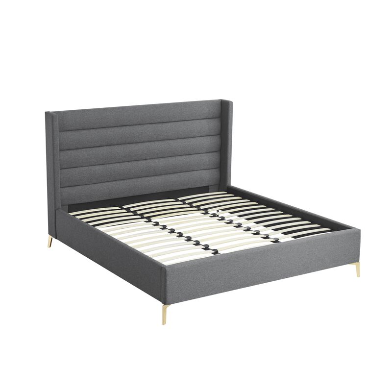 Inspired Home Ames Velvet Platform Bed