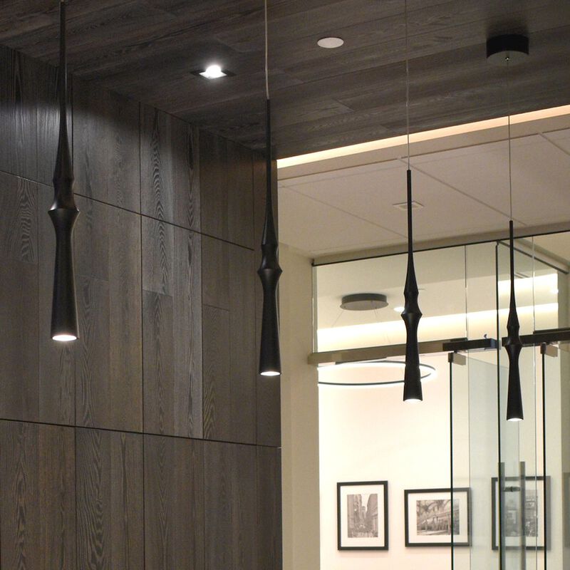 VONN Lighting Integrated LED Height Adjustable Pendant Light in Black