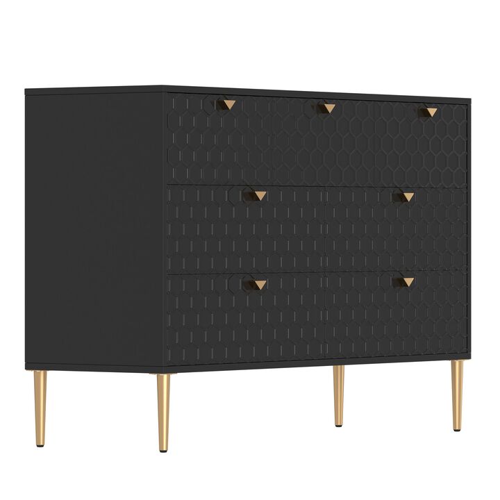 Blue Modern Indoor Accent Storage Cabinet with 7 Drawers