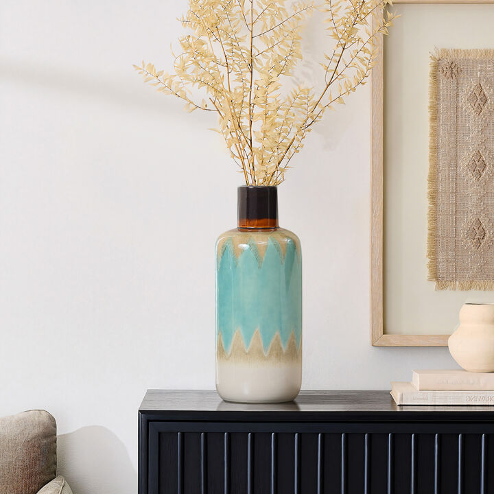 LuxenHome Ocean Ombre Stoneware Vase