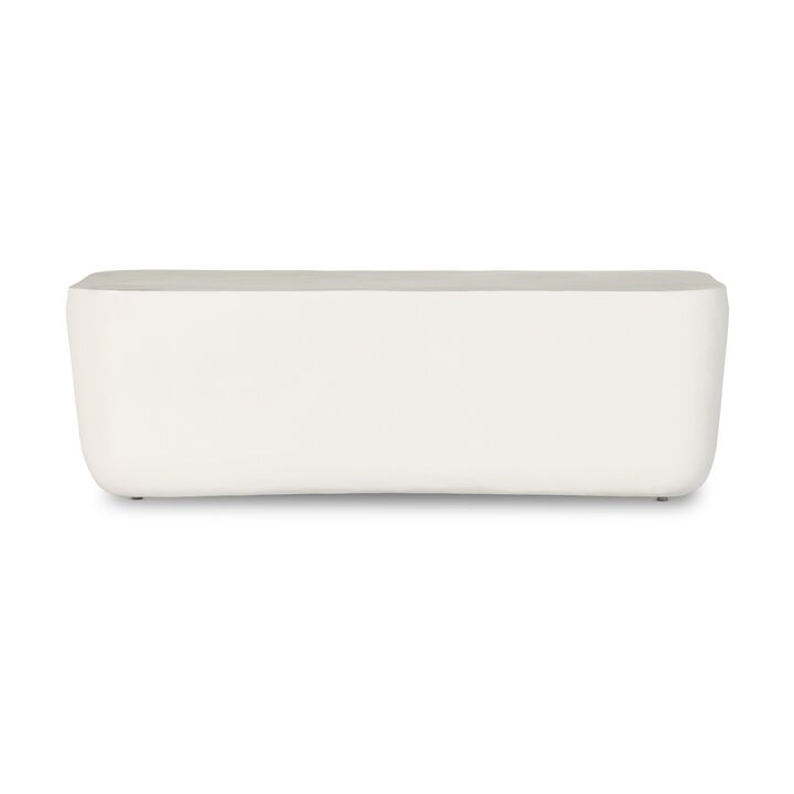 Basil Outdoor Rectangular Coffee Table - Matte White