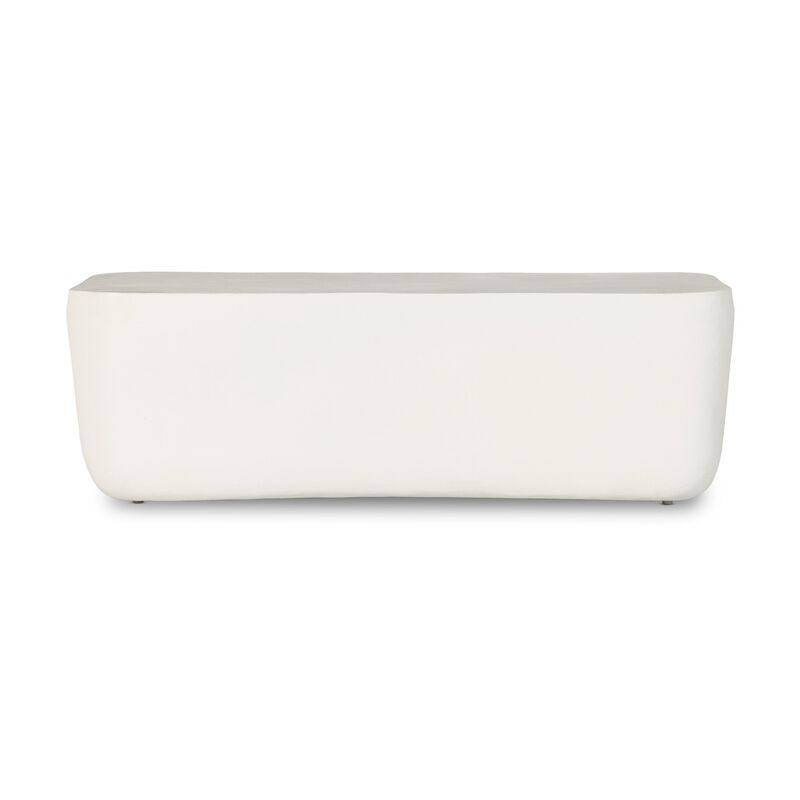 Basil Outdoor Rectangular Coffee Table - Matte White