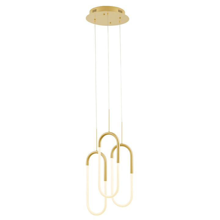 Three Clips Chandelier Sandy Gold Silicone Integrated LED Dimmable