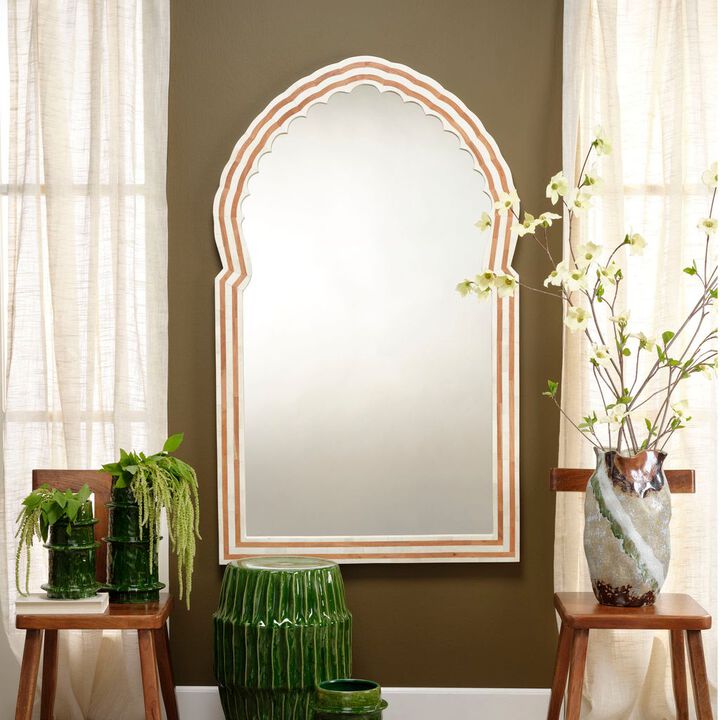 Bardot Large Bone & Wood Mirror