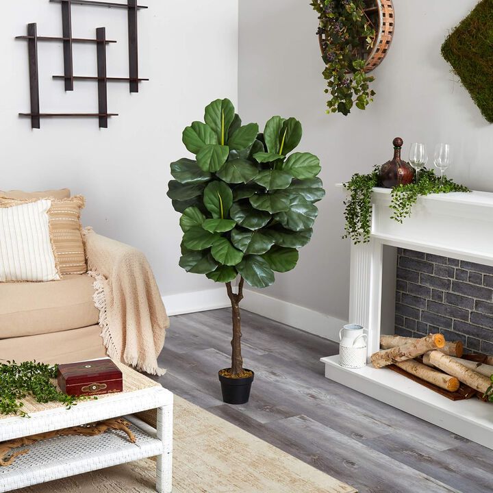 Hivvago 5.5 Feet Fiddle Leaf Artificial Tree