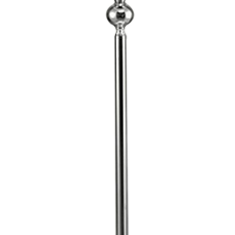 Floor Lamp with Metal Frame and Crystal Accent, White-Benzara