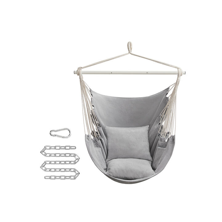 Hanging Hammock Chair with 2 Cushions for Indoor/Outdoor Relaxation