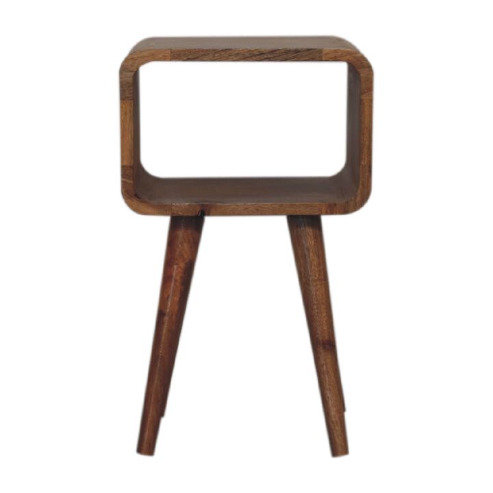 Mini Curved Solid WoodOpen NightStand