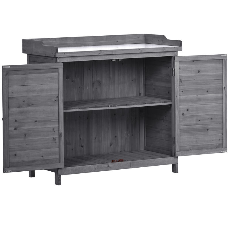 Merax Rustic Garden Wood Potting Bench Table
