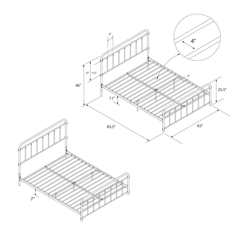 Wyn Metal Black Bed