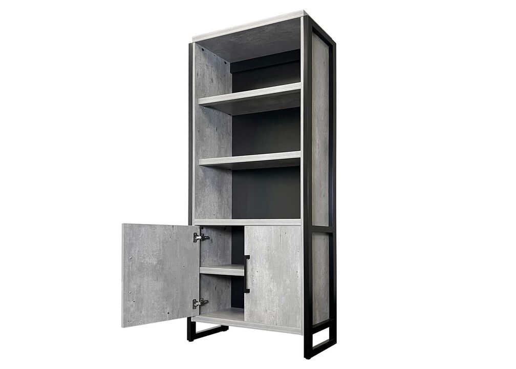 Mason 78" Lower Door Bookcase in Grey