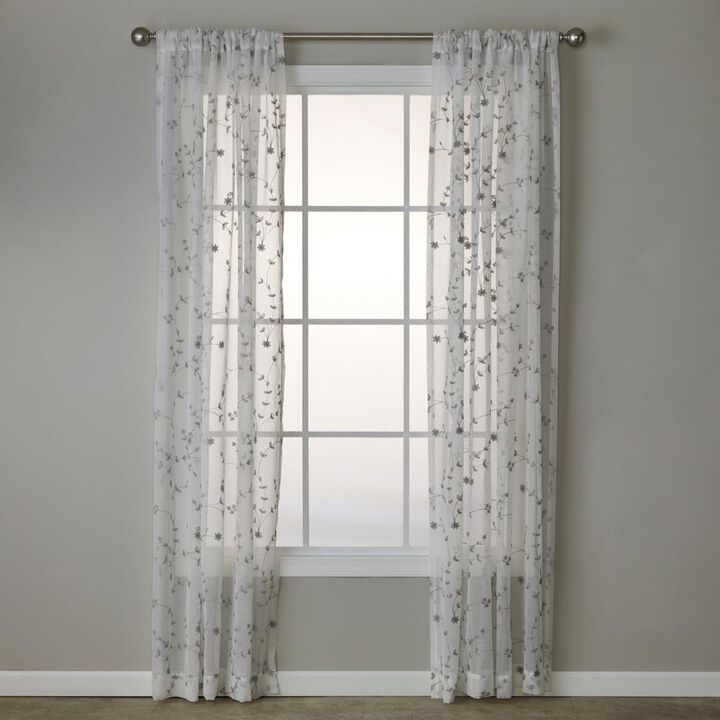 SKL Home By Saturday Knight Ltd Whispering Winds Window Curtain Panel - 52X84", Gray