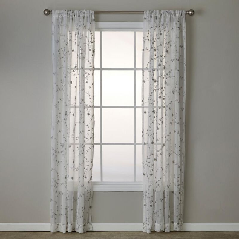SKL Home By Saturday Knight Ltd Whispering Winds Window Curtain Panel - 52X84", Gray