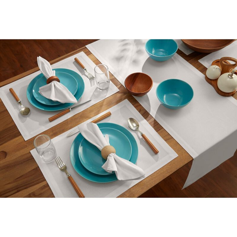 Solino Home Cotton Linen 14 x 19 Inch Placemats Set of 6 | Dru - Cotton Linen Plain