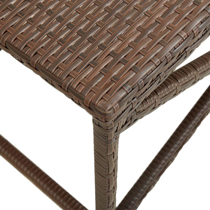 vidaXL Garden Bench 47.2" Poly Rattan Brown