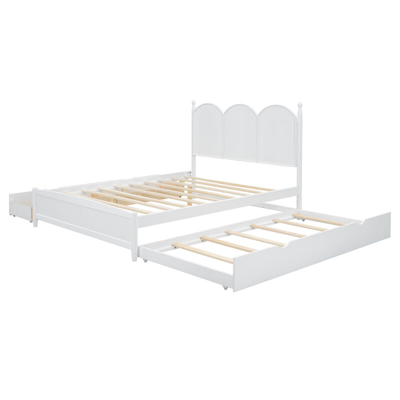 Merax Platform Bed with Drawers and Twin XL Trundle