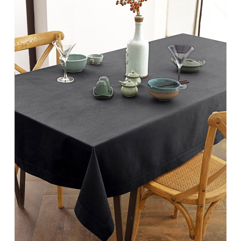 Solino Home Cotton Linen Plain Tablecloth | Dru for Thanksgiving, Christmas