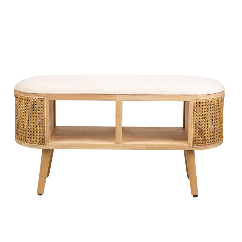 Bohemian Style Wicker Bench