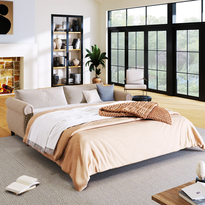 80.7" 2In1 Sofa Bed Sleeper With Large Mattress(63"X70.9x3.3 Inch), For Living Room Spaces Bedroom