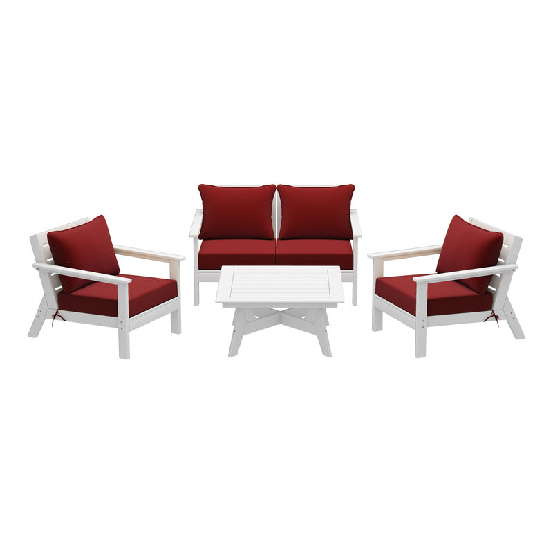 WestinTrends Outdoor 5-Piece Modular Sectional Patio Furniture Sofa Set