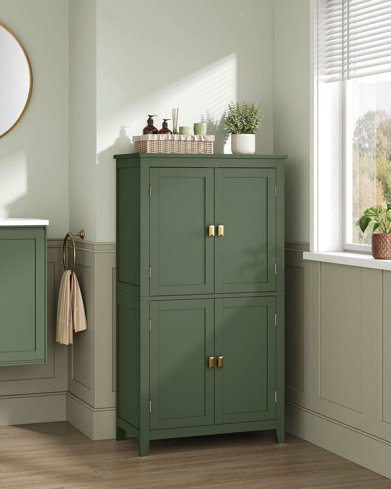 Versatile Bathroom Floor Storage Cabinet with Adjustable Shelves and Stylish Finish