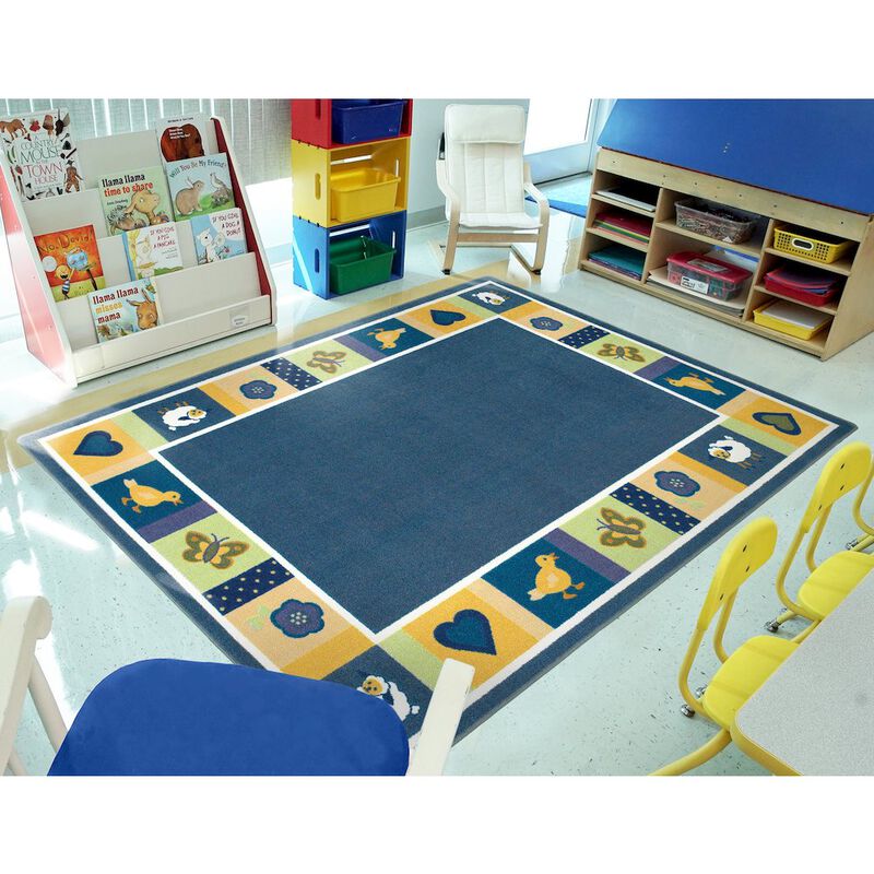 Joy Carpets Kid Essentials Baby Blues 7'8 x 10'9 Area Rug in Color Bold