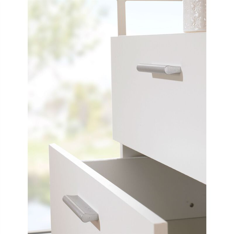 Hivvago Contemporary Style White 4 Drawer Bedroom Bureau Storage Chest