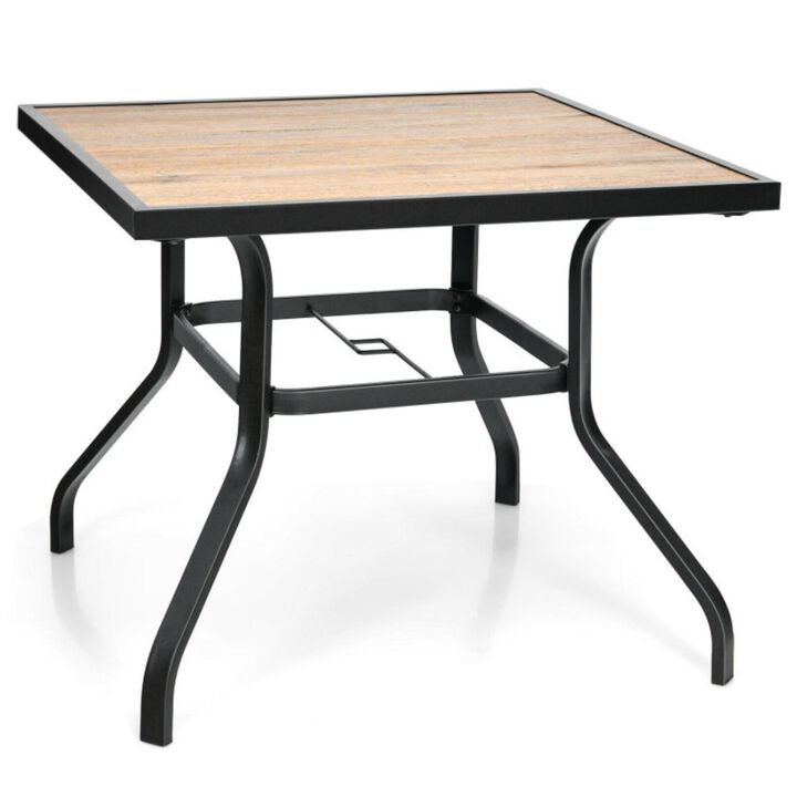 Hivvago Patio Metal Square Dining Table for Garden and Poolside