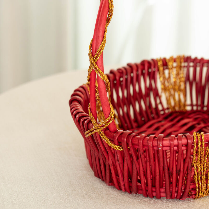 Wickerwise Hand Woven Basket, Wicker Basket - Perfect Storage Basket, Garden Party Decoration or Picnic basket - Gift Basket for Thanksgiving, House Warming, Wedding, Valentine's Day and Birthday