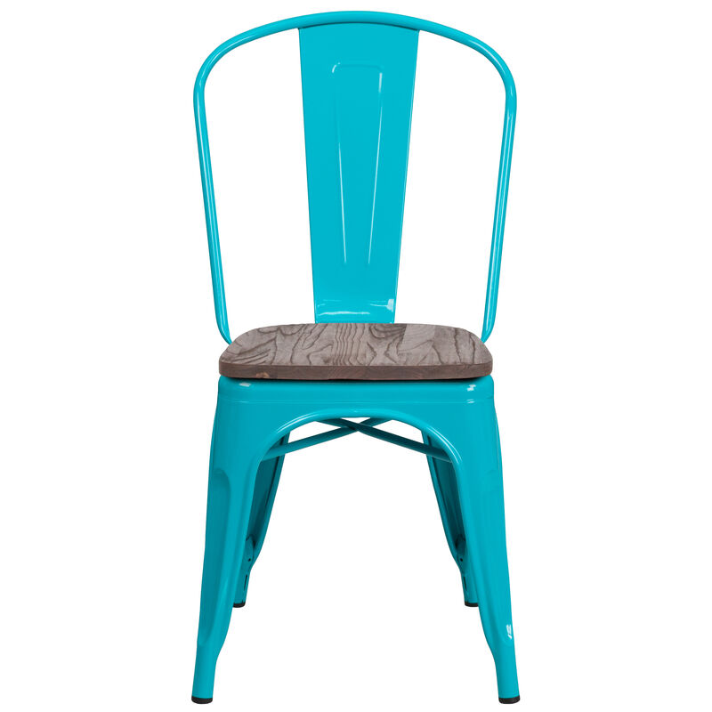 Metal/Wood Colorful Restaurant Chairs