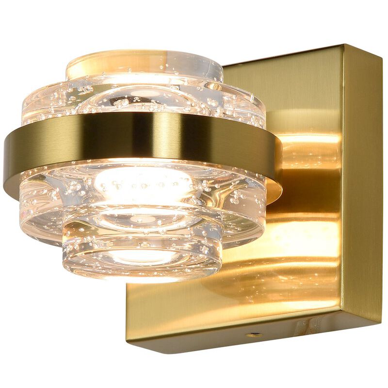 VONN Lighting 1-Light Integrated LED Wall Sconce Lighting in Antique Brass