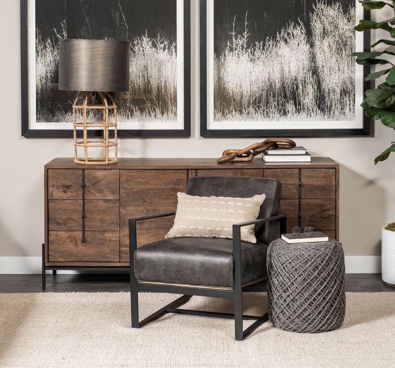 Allium Gray Pouf