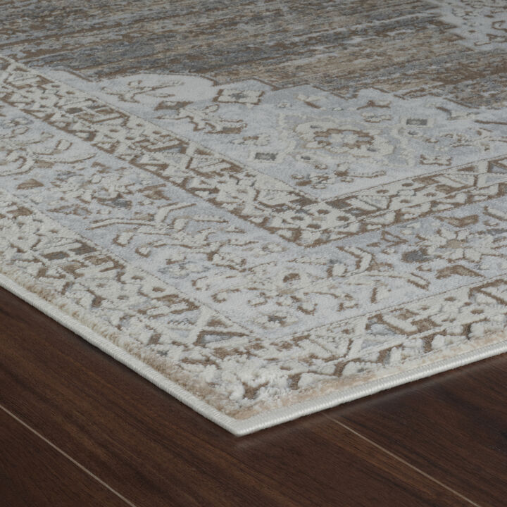Nomad Vintage Distressed Beige Brown Indoor Area Rug