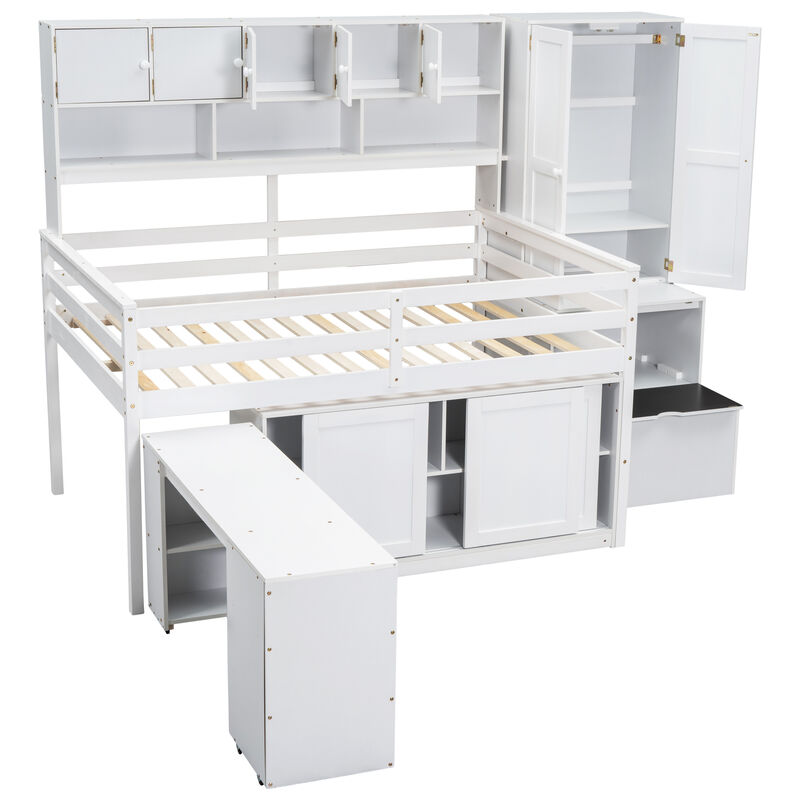 Merax Storage Loft Bed  with Desk