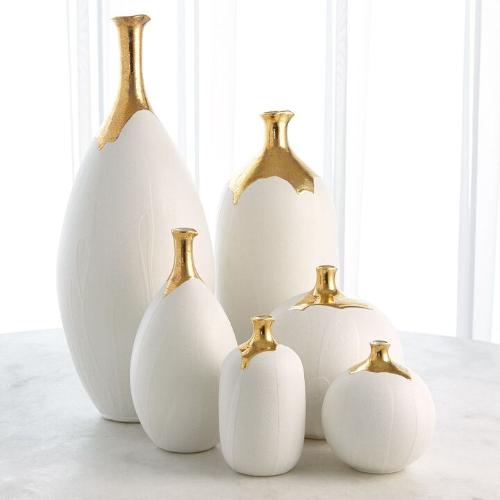 Dipped small Golden Crackle Vase