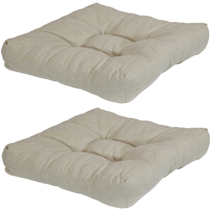 Sunnydaze Outdoor Square Olefin Tufted Seat Cushions - Set of 2