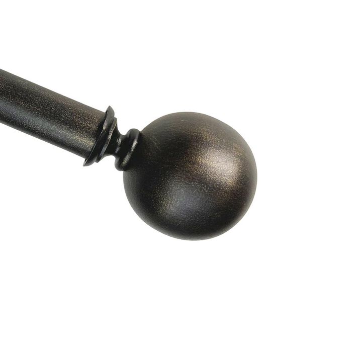 Versailles Heirloom Textured Ball Steel Heavy Duty Curtain Rods for Windows Set 72" - 144" Rustic Gold