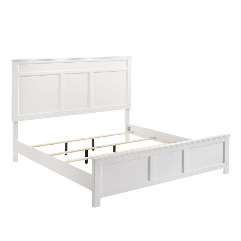 New Classic Furniture Furniture Andover Contemporary Solid Wood 5/0 Queen Bed in White