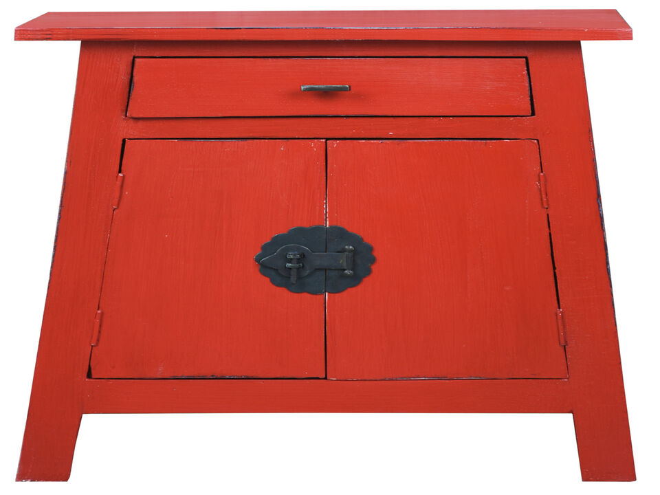 Shabby Chic Cottage 21 in. Red Rectangular Wood End Table