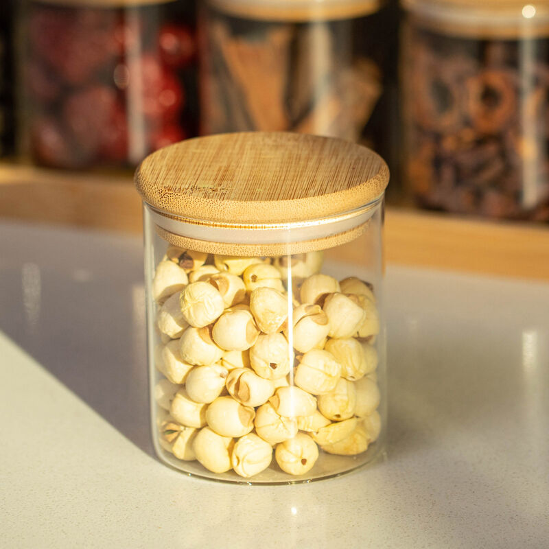 Basicwise Versatile 2-Tier Bamboo Spice Rack and Pantry Organizer with 8 Glass Jars – Perfect for Countertop Storage in Kitchens to Keep  Seasoning Containers Neatly Displayed and Easily Accessible