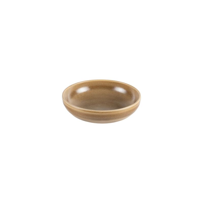 Terra Pott dia.7.25" h:1.75" 22 oz. Round Brown Porcelain Bowl (Set of 4)